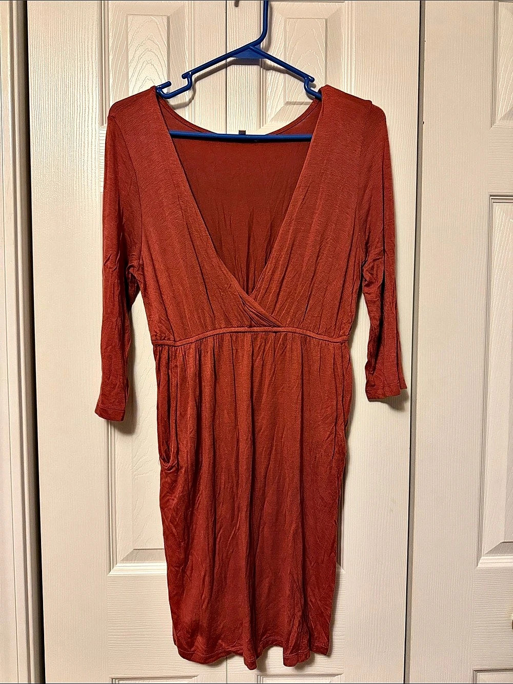 Charlotte Russe Wrap Front Mini Dress in rust Red Size Medium